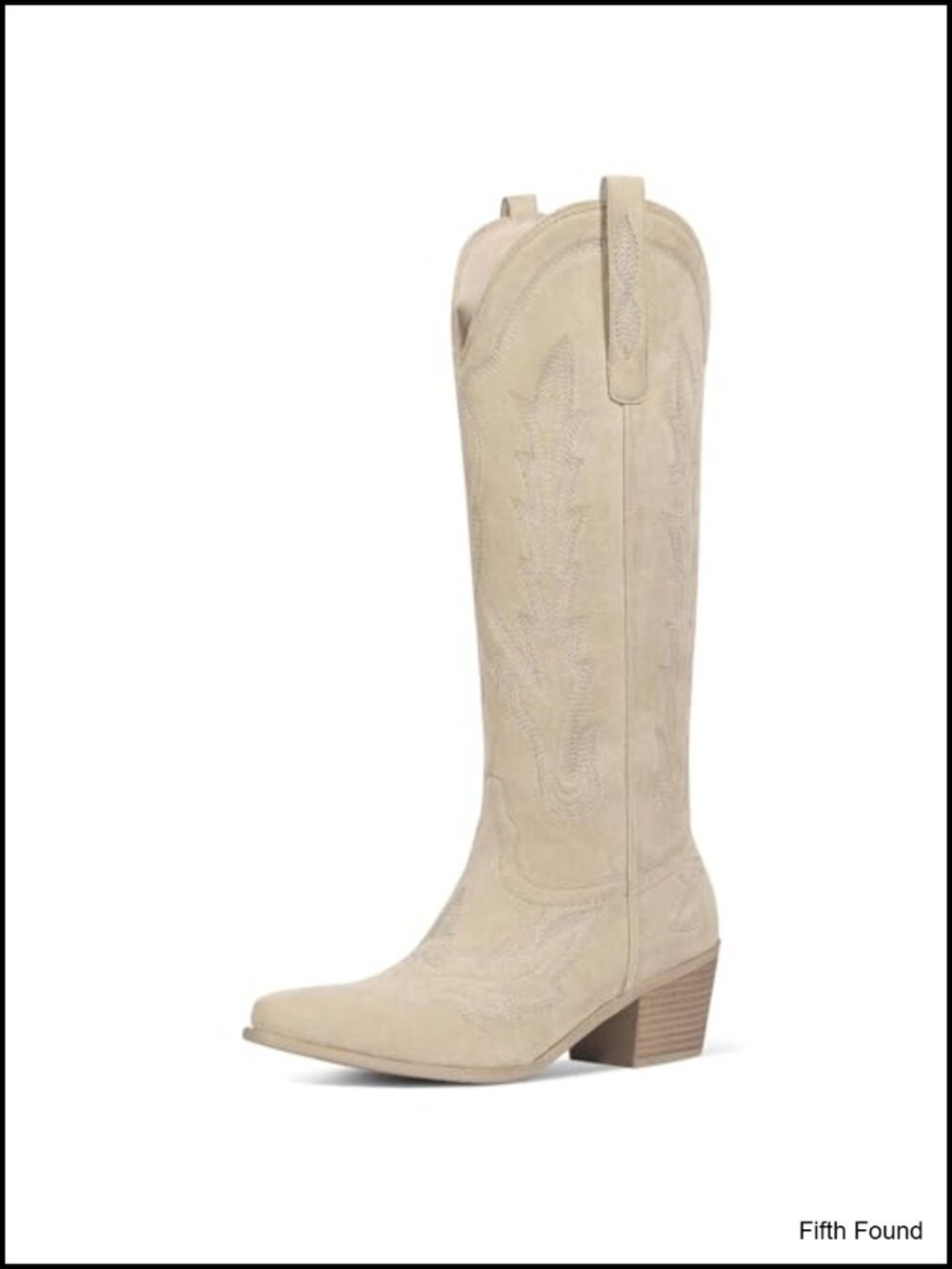 Cowgirl Boots Knee High Embroidered Western Boots Block Heel